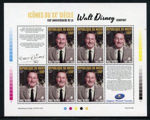 NIGER 2023 ICONS OF THE 20th CENTURY WALT DISNEY CO. SHEET MINT NEVER HINGED