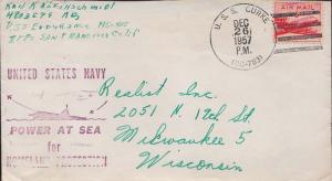 United States Ships 6c DC-4 Skymaster 1957 U.S.S. Gurke (DD-783) Type 2n Airm...