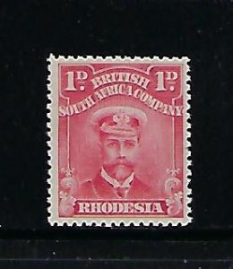 RHODESIA SCOTT #120  1913-1923 ADMIRAL 1P (BRIGHT ROSE) PERF 14 - MINT  HINGED