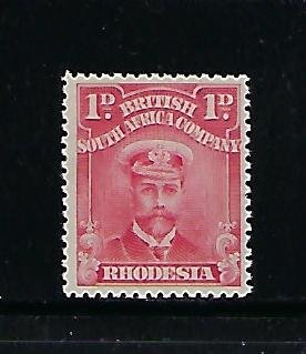 RHODESIA SCOTT #120  1913-1923 ADMIRAL 1P (BRIGHT ROSE) PERF 14 - MINT  HINGED