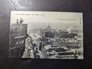 1909 Germany Aviation Zeppelin Postcard Cover Berlin to Hinden