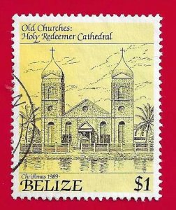 BELIZE SCOTT#931 1989 $1 CATHEDRAL - USED