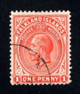 Falkland Islands SC #31  F/VF, Used, King George V,  CV $2.75 .....1930026