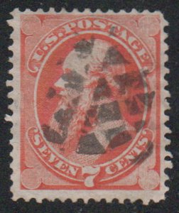 USA #160 F-VF, fancy cork cancel, bright color! Retails $85