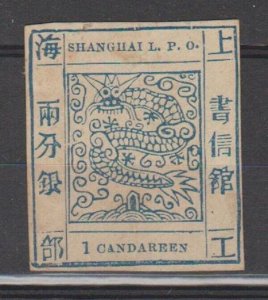 China - Shanghai PO 1860s Drangon, Slightly thin at hinged (1 ca) fake item?