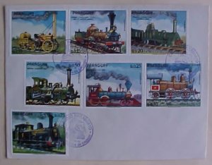 PARAGUAY RR TRAIN 1972 SET OF 7