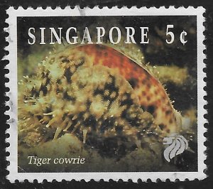 Singapore #674 5c Marine Life = Fish - Tiger Cowrie