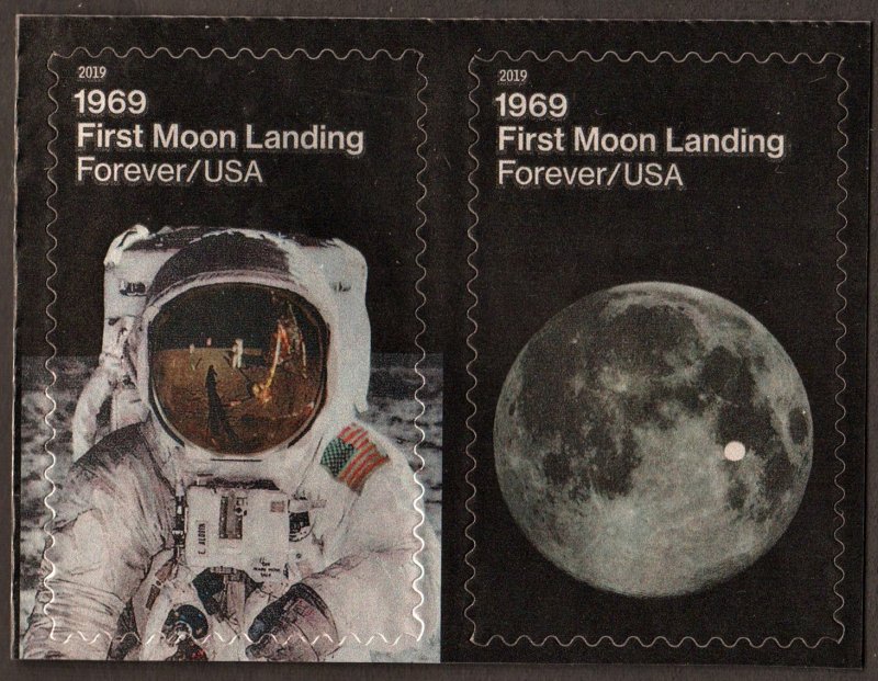 SC#5399-5400 (55¢) 1969: First Moon Landing Pair (2019) SA