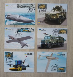 2024 war in Ukraine  set of maхicards stamp block Weapons of Victory. Made in UA