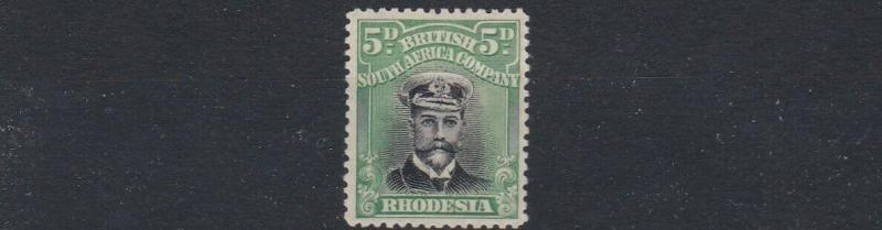 RHODESIA  1913 - 19  S G 264  5D   BLACK & GREEN  MH