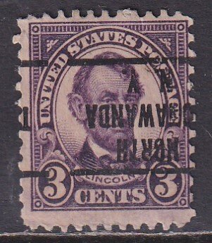 United States (1927) Sc 635 used, Inverted precancel North Tonawanda NY