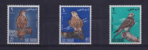 Abu Dhabi Sc #12-14 (1965) 20np to 2rs Falconry Birds Set Mint VF NH