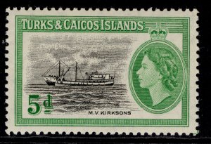 TURKS & CAICOS ISLANDS QEII SG235, 5d black & bright green, M MINT.