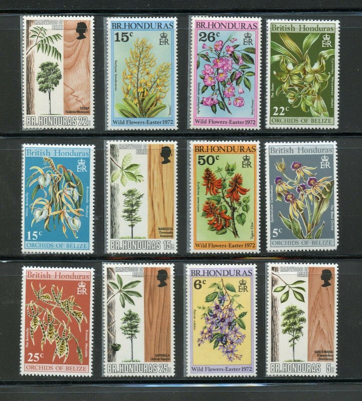 BRITISH HONDURAS FABULOUS MINT HINGED SELECTION ON CARDS AS SHOWN