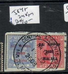 MALAYA JAPANESE OCCUPATION PENANG DN + PERAK DN8C PIECE SG J84+J248 VFU   P0722H