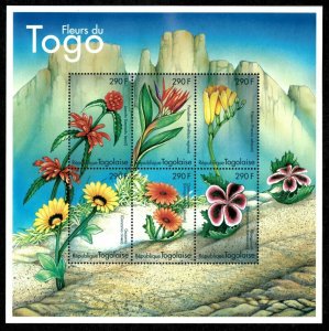 Togo 2000 - Flowers of Togo - Sheet of 6 - Scott 1927 - MNH