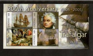 Lesotho 2005 - Battle of Trafalgar - Sheet of 4 Stamps - Scott #1381 - MNH