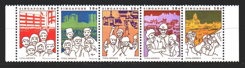 Singapore. 1984. 454-58. Total Defense Mobilization. MNH.