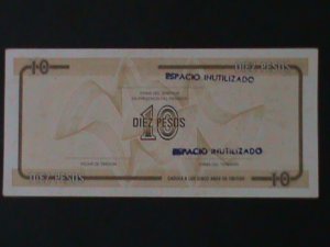 ​CUBA-NATIONAL BANK OF CUBA-$10-PESO-TOURIST EXCHANGE CERTIFICATE-UNC-VF-RARE