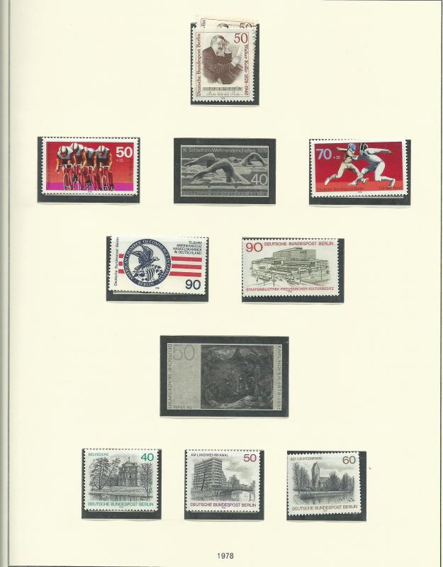 1961-1985 Berlin Red Hingless Stamp Album With Unused Never Hinged Stamps
