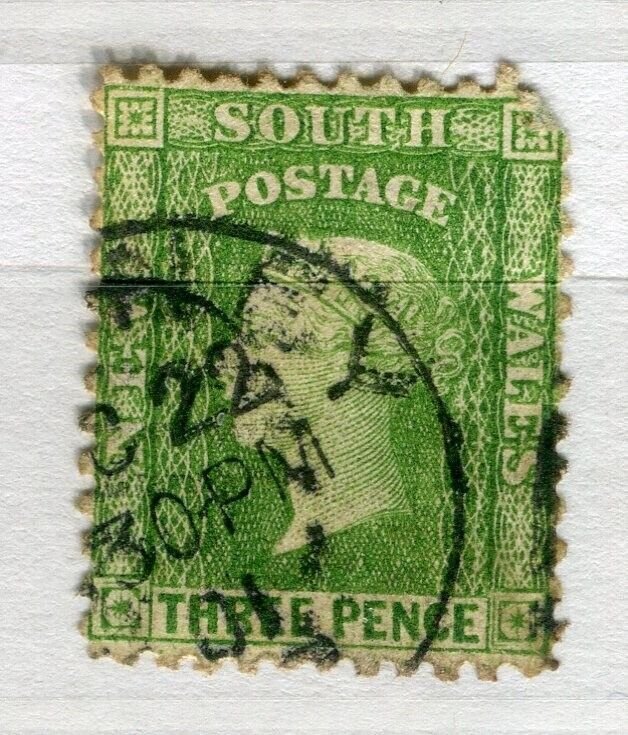 NEW SOUTH WALES; 1890s early classic QV issue used Shade of 3d. value