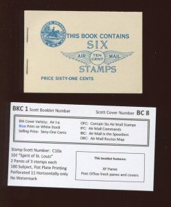 BKC1 Lindbergh C10a Air Mail Intact Mint Booklet of 2 Panes (By 1478 xf)