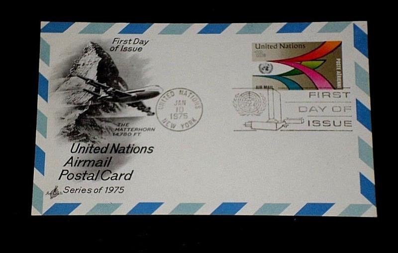 U.N.1975, NEW YORK #UXC11, ART CRAFT CACHET POSTAL CARD ,FDC, NICE!! LQQK!!!