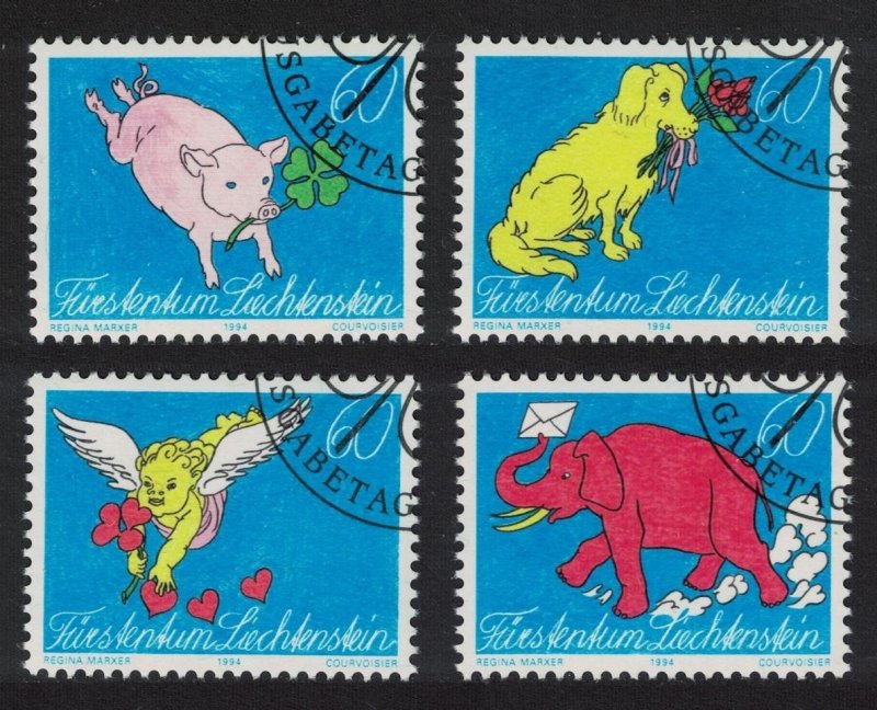 Liechtenstein Greetings Stamps 4v 1994 CTO SG#1075-1078