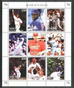 Abkhazia 1999 Baseball (Home Run Kings) perf sheetlet con...