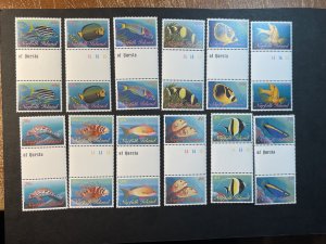 NORFOLK ISLAND # 646-657-MINT/NEVER HINGED--COMPLETE SET GUTTER PAIRS--1998