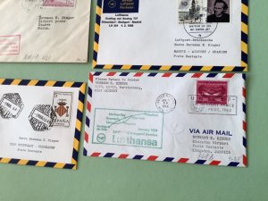 Airmail flight cover mixed world 9 items  Ref A1473