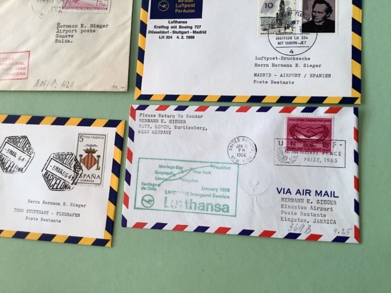 Airmail flight cover mixed world 9 items  Ref A1473