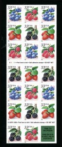 USA #3294 - 3297  Fruit Berries Booklet of 20 MNH