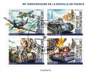 CENTRAL AFRICA 2020 - Military, WW2, anniversaries/ minisheet