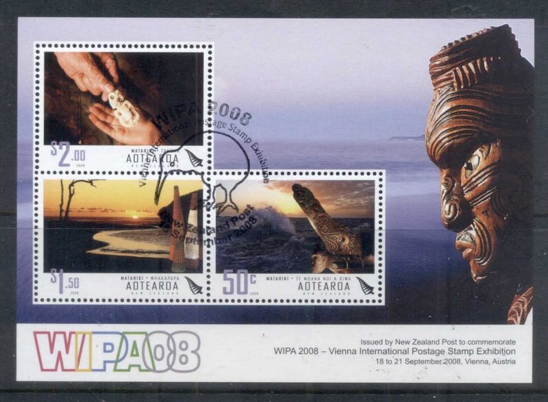 New Zealand 2008 WIPA '08 Stamp Ex MS CTO/FDI