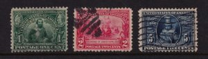 1907 Sc 328 329 330 Jamestown Exposition used set of 3 complete (W3