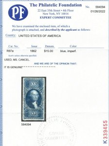 USA #R97a Very Fine Used **With Certificate** 