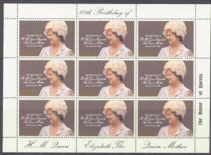 ASCENSION 261 MNH 1989 Queen Mother Birthday Mini-Sheets 9