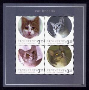 St. Vincent Sc# 3901 MNH Cat Breeds I (M/S)