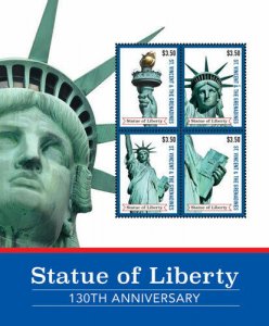 St. Vincent 2016 - Statue of Liberty 130th Anniversary - Sheet of 4 Stamps - MNH