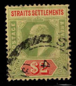 Straits Settlements Scott 126 Used KEVII $2 Used CV$25