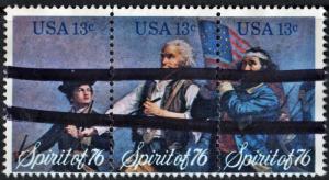 SC#1629-31 13¢ Bicentennial Issue Strip of Three (1976) Used