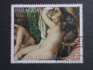​PARAGUAY-PROMOTION SALE-WORLD FAMOUS NUDE ART PAINTING LARGE SIZE STAMP VF