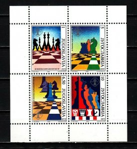 Yugoslavia, Scott cat. 2072. Chess sheet of 4.