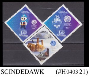 TURKEY - 2017 EUROPEAN OLYMPIC COMMITTEE 3V MNH