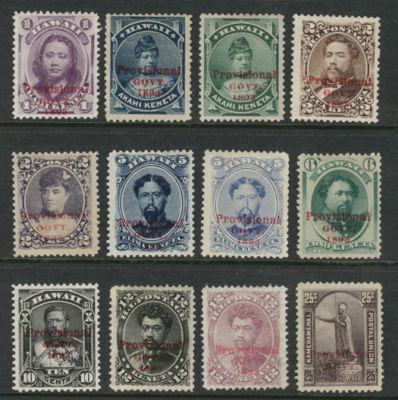 HAWAII Scott 53-64 complete mint 1893 red overprint set V...