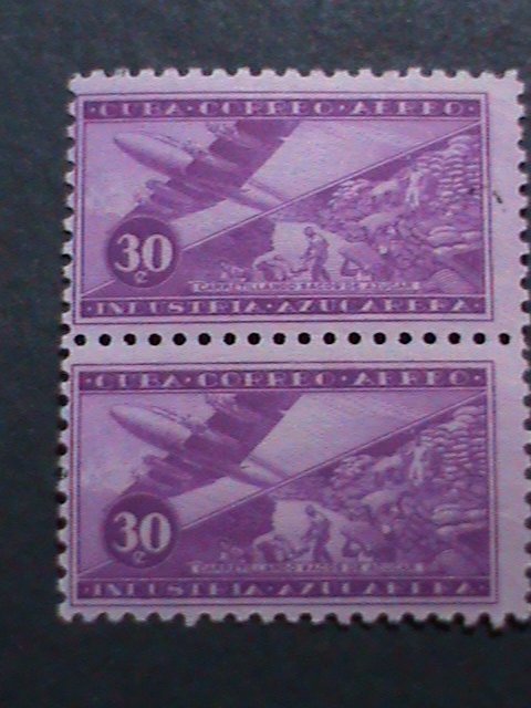 ​CUBA-1954  AIRMAIL-SC # C102  68 YEARS OLD STAMPS- MNH BLOCK-VF-LAST ONE