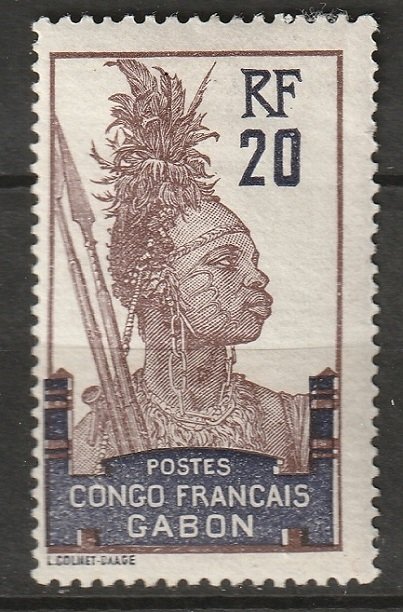 Gabon 1910 Sc 38 MH*