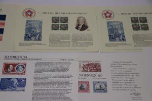 Philatelic Souvenir page lot 25 Maxi Expo stamp show card US WW Engraved reprint