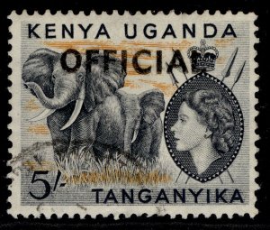 KENYA UGANDA TANGANYIKA QEII SG O10, 5s black & orange, FINE USED